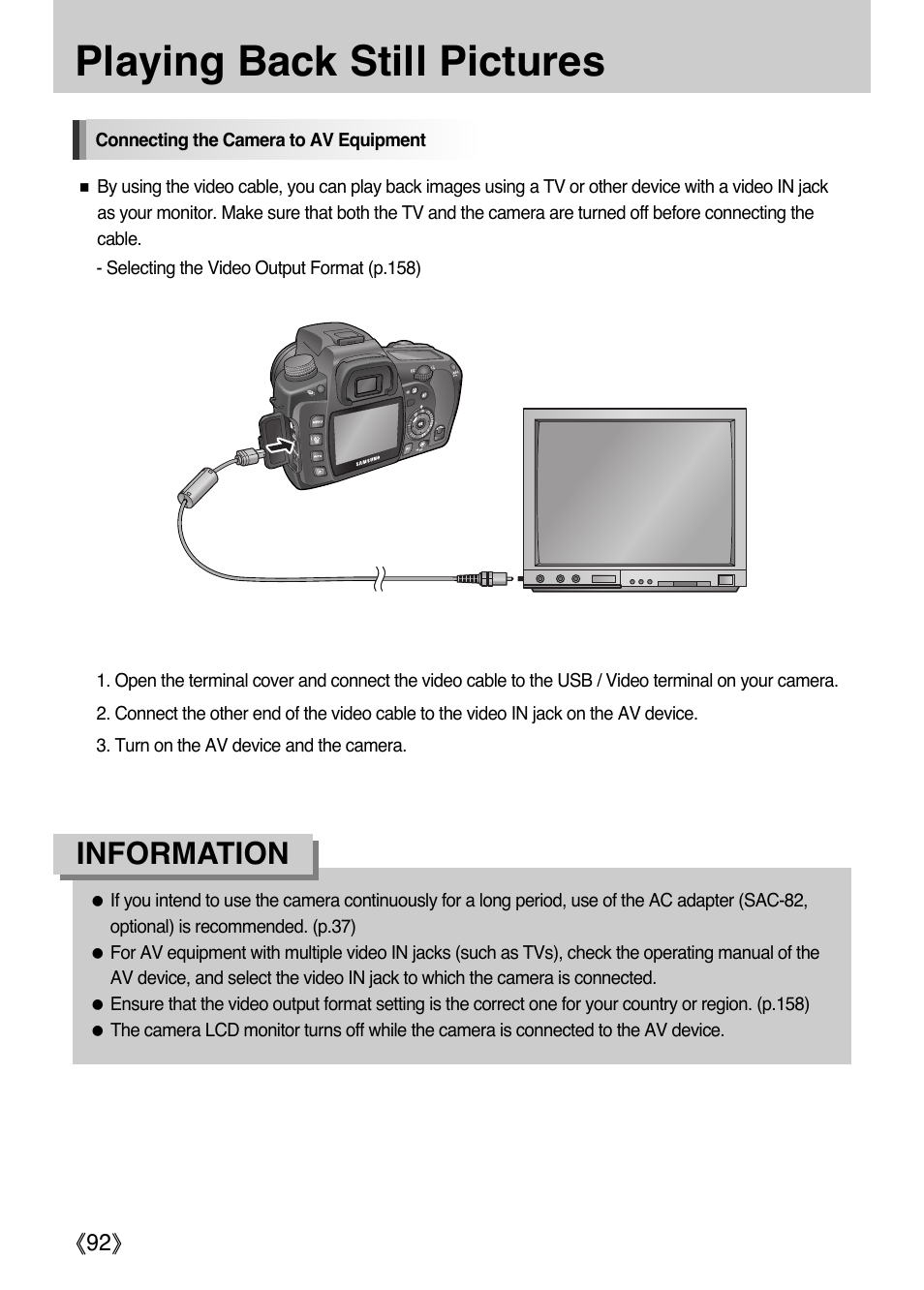 Playing back still pictures, Information | Samsung Digital Camera (empowered to achieve) User Manual | Page 93 / 262