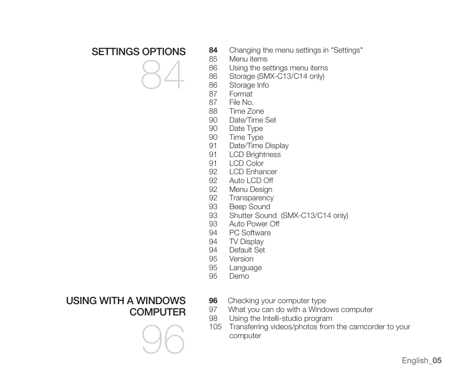 Samsung SMX-C10RN-XAC User Manual | Page 19 / 143