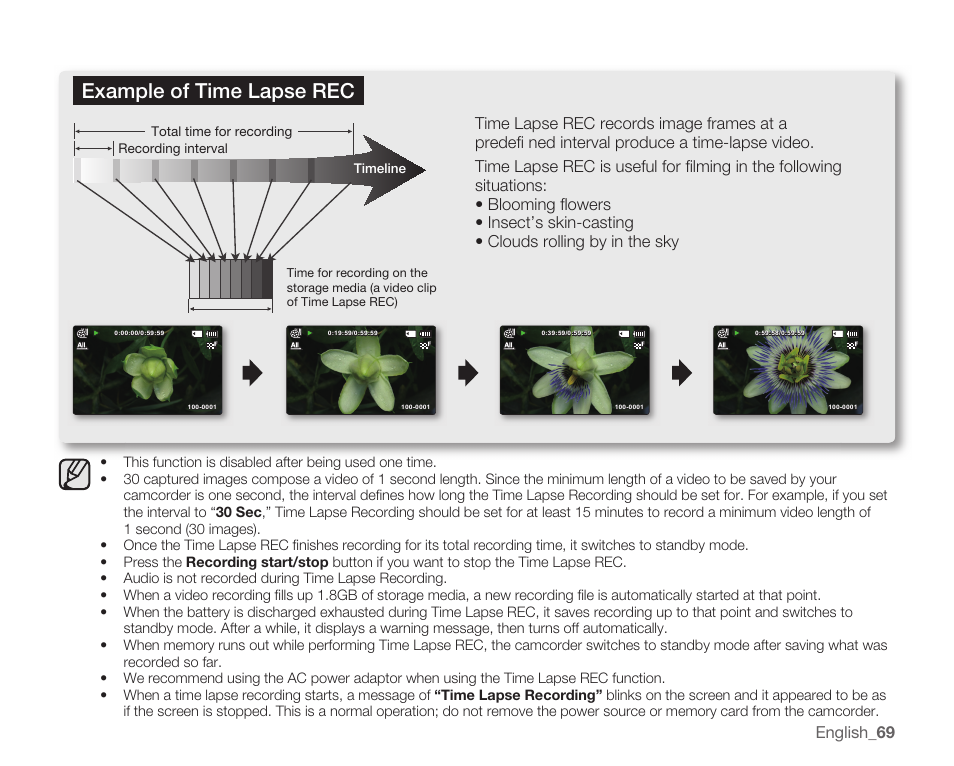 Example of time lapse rec | Samsung SMX-C10RN-XAC User Manual | Page 83 / 143