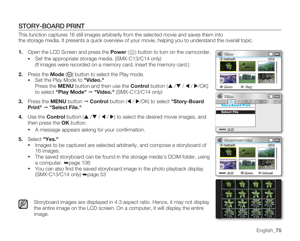 Story-board print | Samsung SMX-C10RN-XAC User Manual | Page 89 / 143