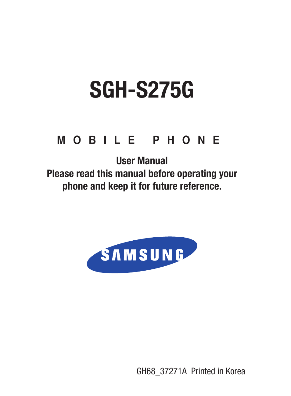 Samsung SGH-S275DAATFN User Manual | 144 pages