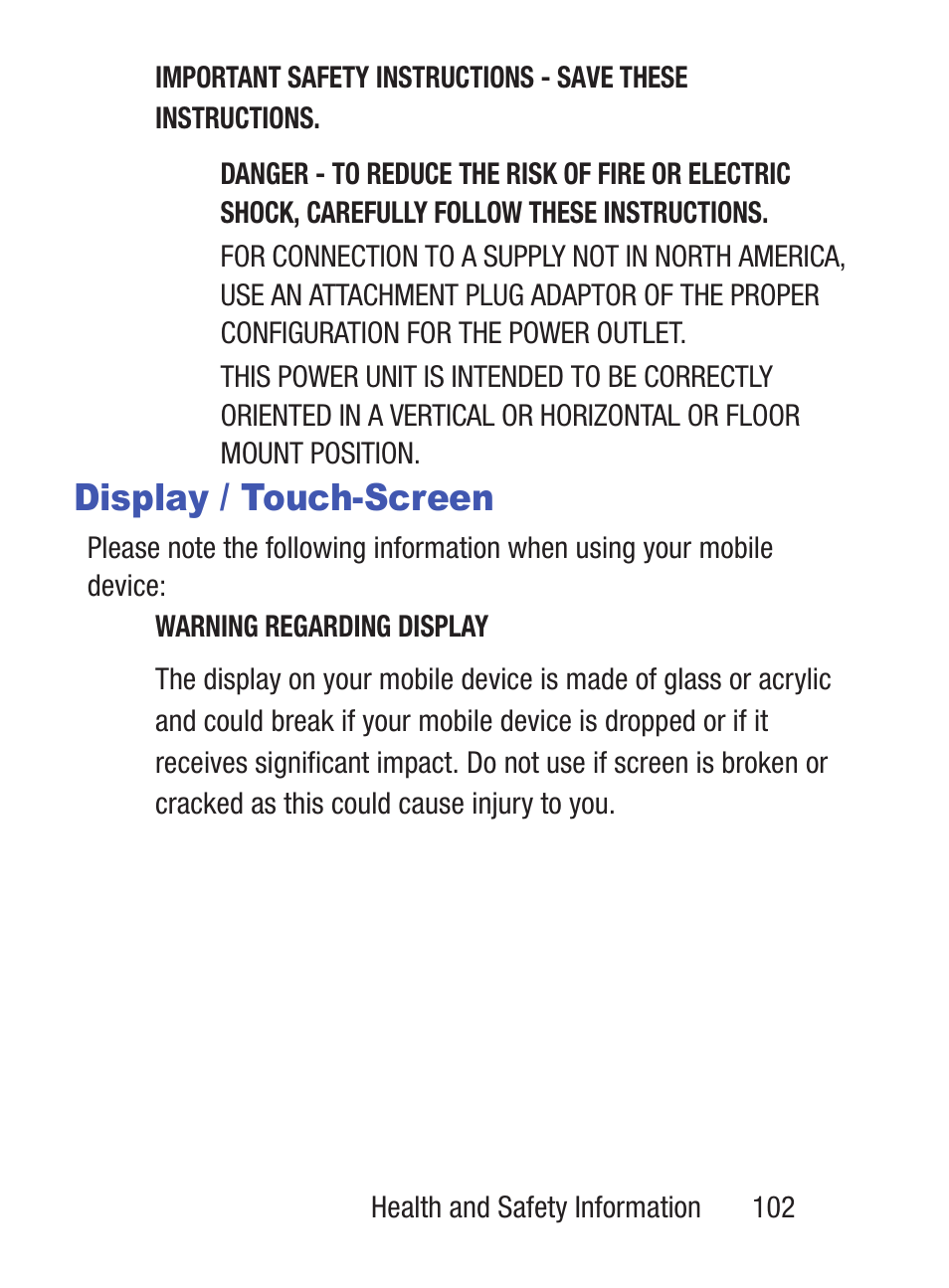 Display / touch-screen | Samsung SGH-S275DAATFN User Manual | Page 107 / 144