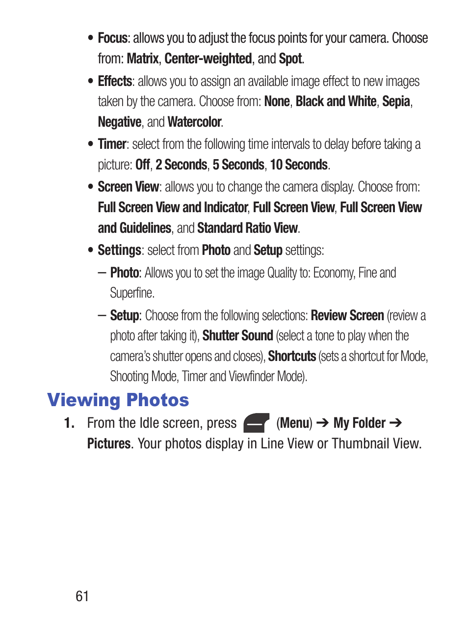 Viewing photos | Samsung SGH-S275DAATFN User Manual | Page 66 / 144