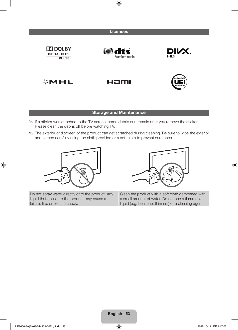 Samsung UN55ES8000FXZA User Manual | Page 53 / 63