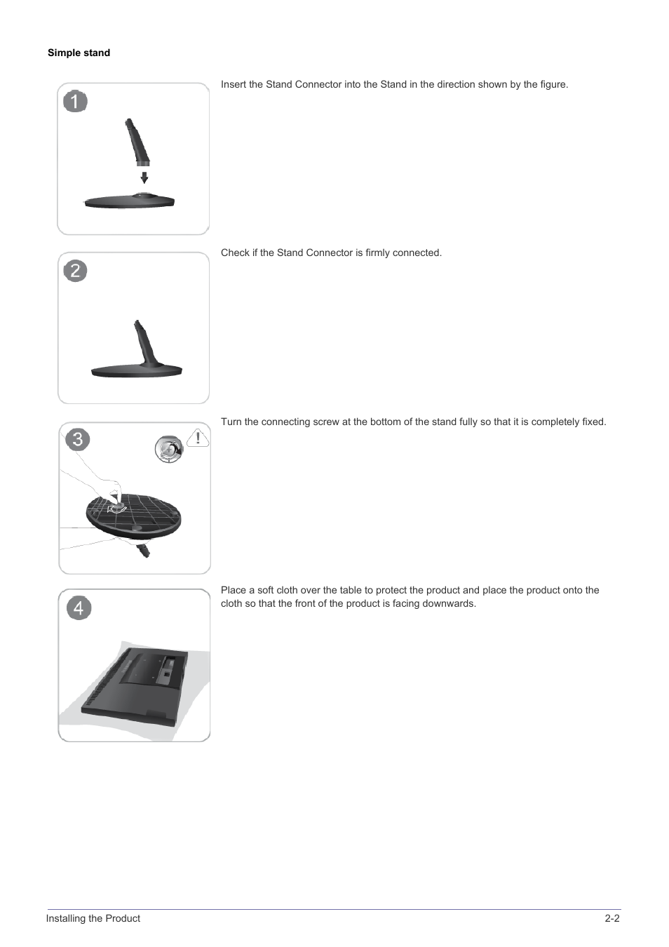 Simple stand | Samsung LS23X3HKFY-ZA User Manual | Page 19 / 200