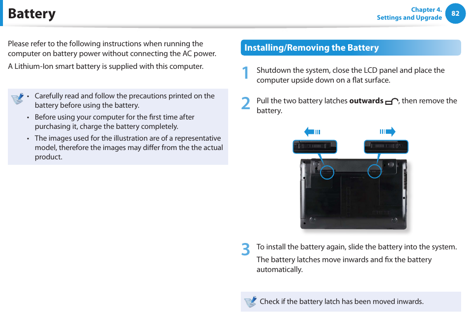 Battery | Samsung NP300E4A-B01JM User Manual | Page 83 / 133