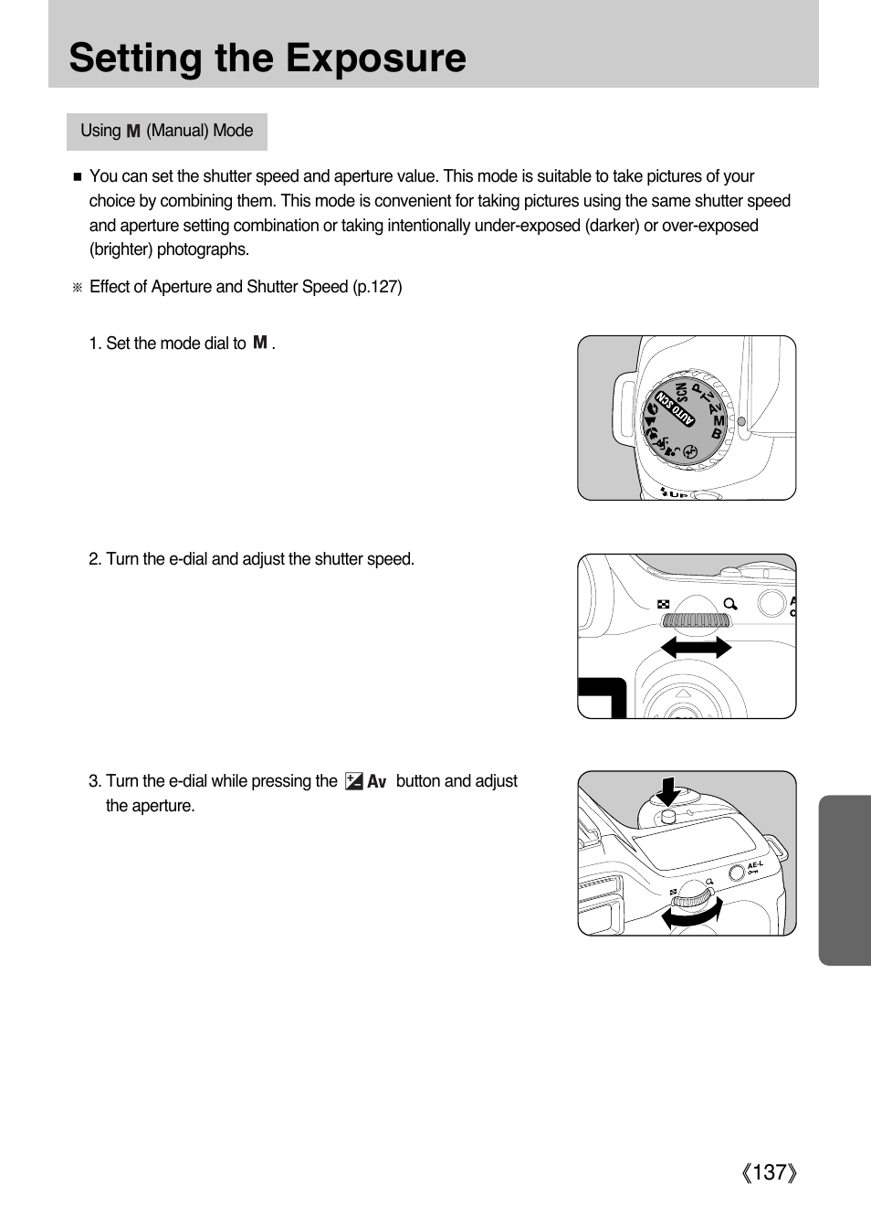 Setting the exposure | Samsung ER-GX1LZBAA User Manual | Page 138 / 214