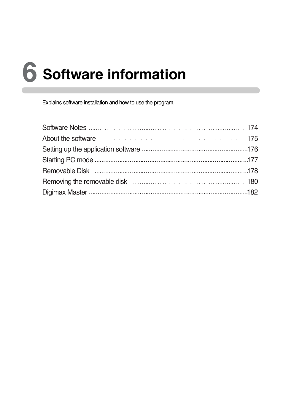 Software information | Samsung ER-GX1LZBAA User Manual | Page 174 / 214