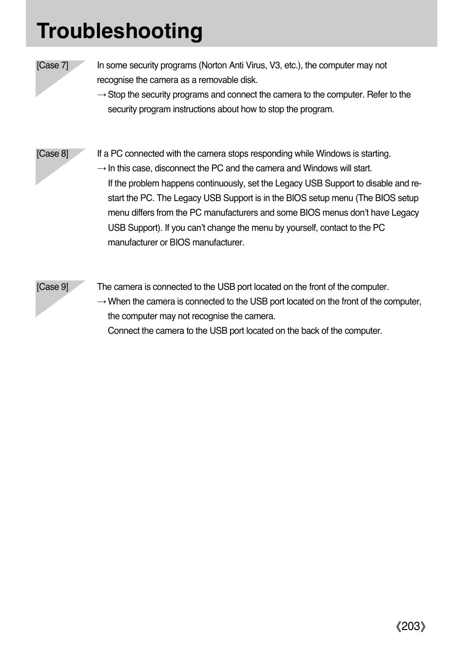 Troubleshooting, Ŝ203ş | Samsung ER-GX1LZBAA User Manual | Page 204 / 214