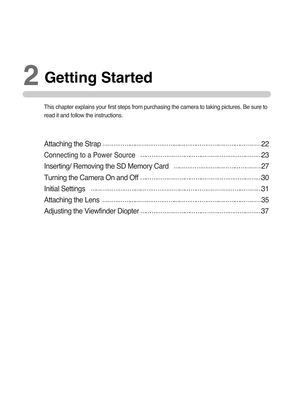 Getting started | Samsung ER-GX1LZBAA User Manual | Page 22 / 214