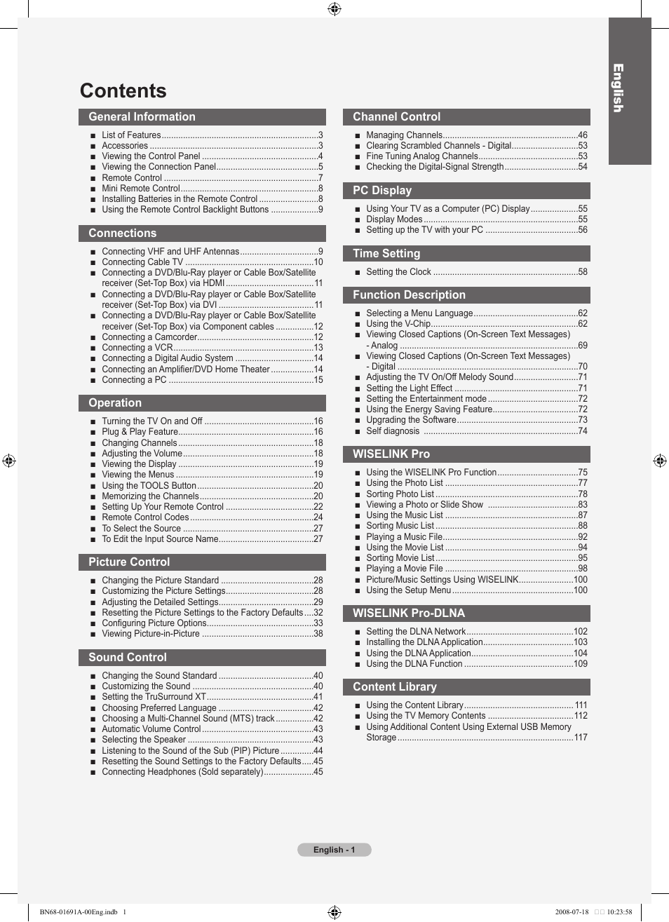 Samsung LN52A860S2FXZA User Manual | Page 3 / 155