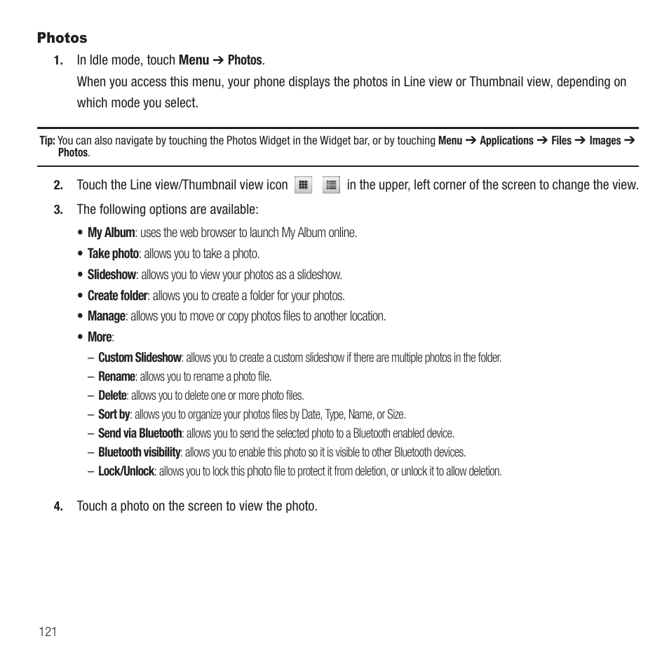 Photos | Samsung SGH-T749ZAATMB User Manual | Page 124 / 199