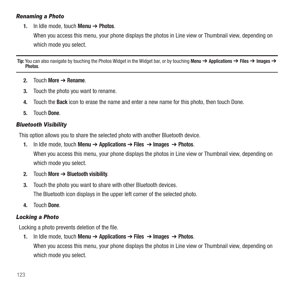 Samsung SGH-T749ZAATMB User Manual | Page 126 / 199