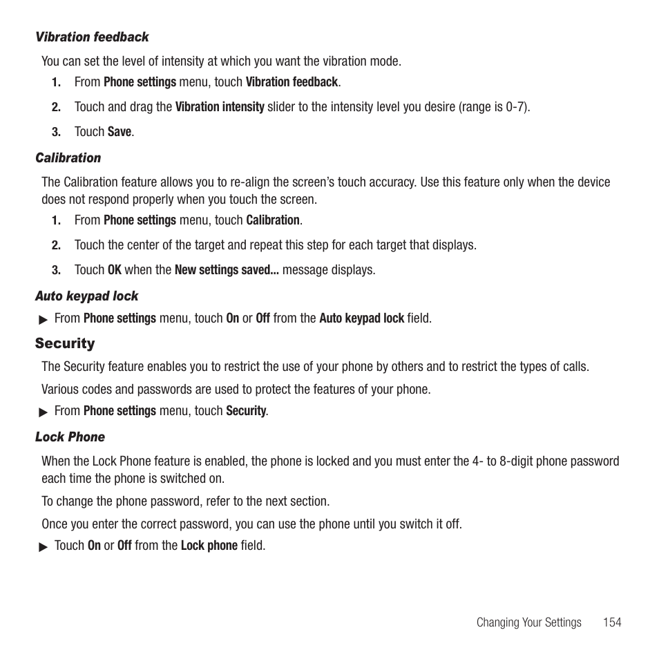 Security | Samsung SGH-T749ZAATMB User Manual | Page 157 / 199