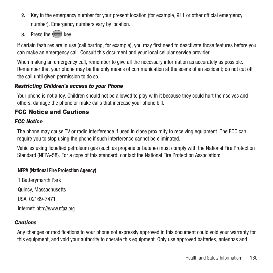 Fcc notice and cautions | Samsung SGH-T749ZAATMB User Manual | Page 183 / 199