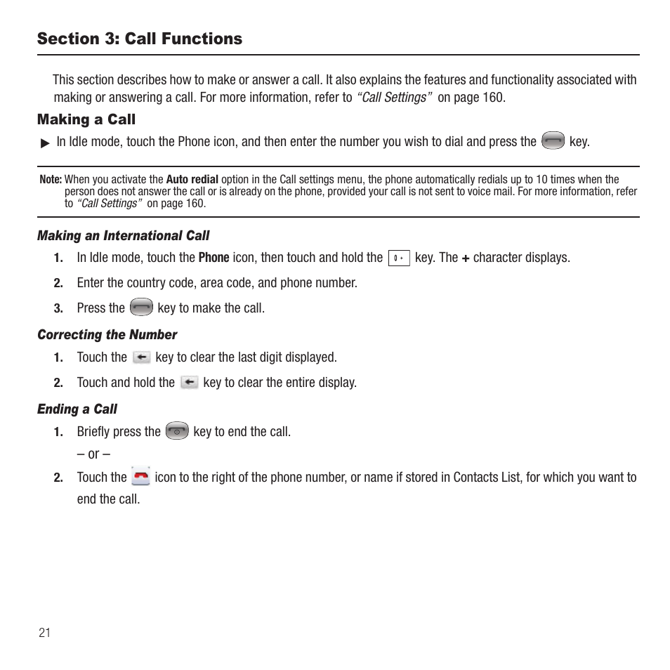 Section 3: call functions, Making a call | Samsung SGH-T749ZAATMB User Manual | Page 24 / 199