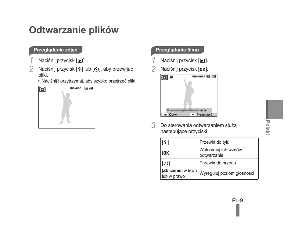 Odtwarzanie plików | Samsung EC-PL90ZZBPAUS User Manual | Page 49 / 142