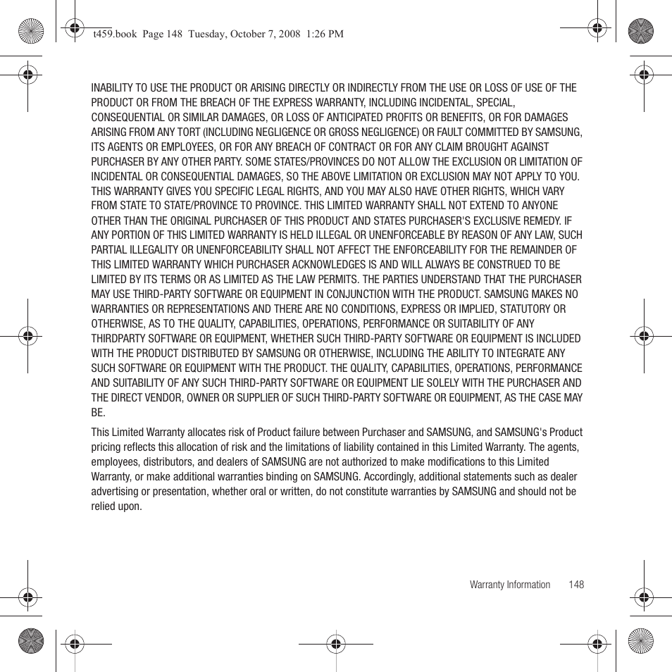 Samsung SEGT459LGATMB User Manual | Page 151 / 156