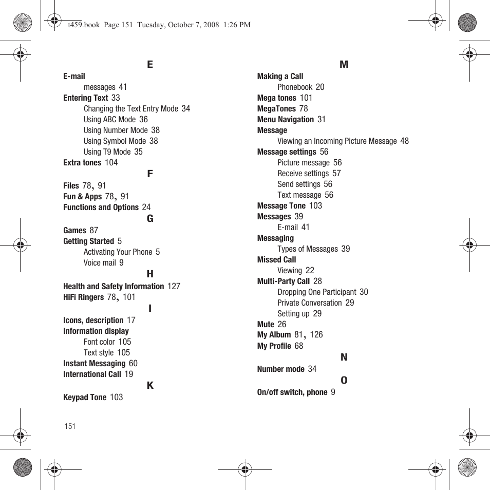 Samsung SEGT459LGATMB User Manual | Page 154 / 156
