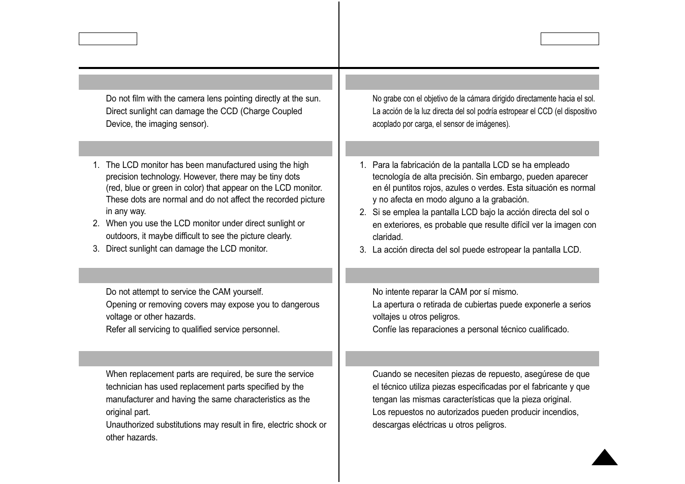 Notices and safety precautions, Avisos y precauciones de seguridad | Samsung SC-M105S-XAA User Manual | Page 11 / 128