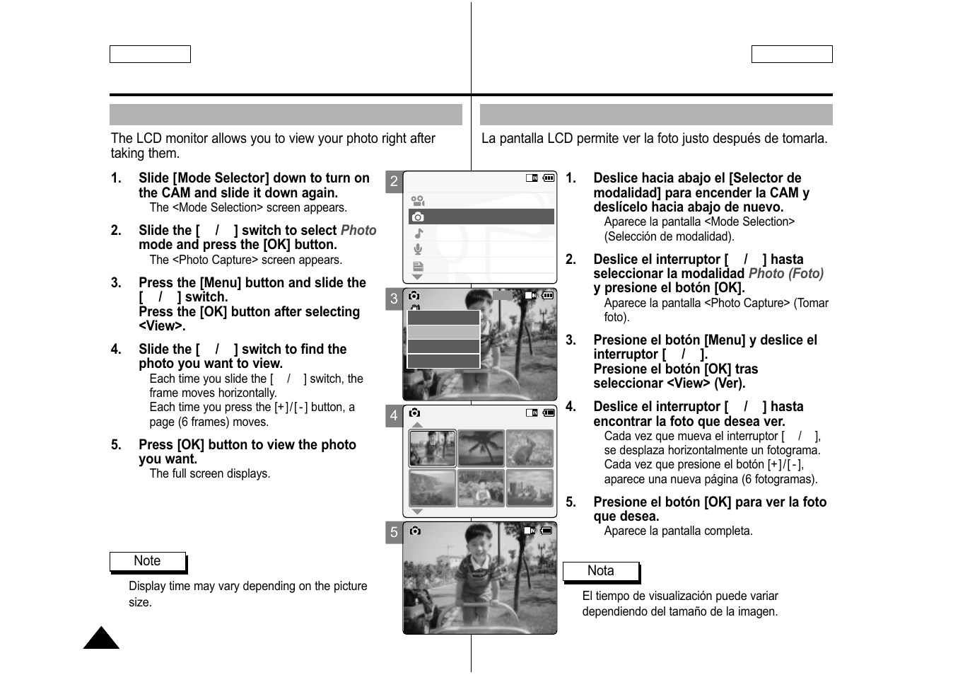 Viewing photo files on the lcd monitor | Samsung SC-M105S-XAA User Manual | Page 56 / 128