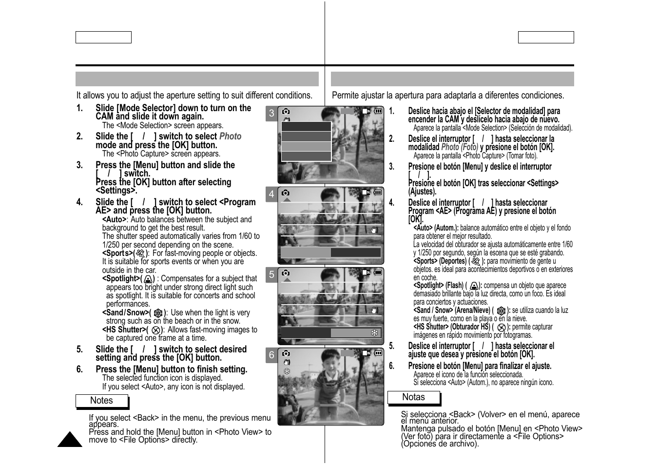 Setting the program ae (programmed auto exposure) | Samsung SC-M105S-XAA User Manual | Page 66 / 128