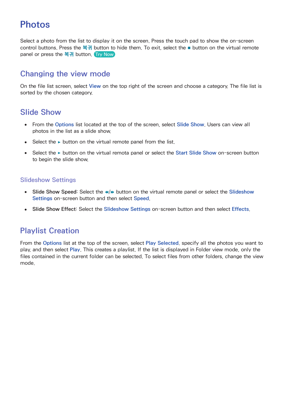 Photos, 140 changing the view mode, 140 slide show | 140 slideshow settings, 140 playlist creation, Changing the view mode, Slide show, Playlist creation | Samsung UN55F8000AFXZA User Manual | Page 147 / 179