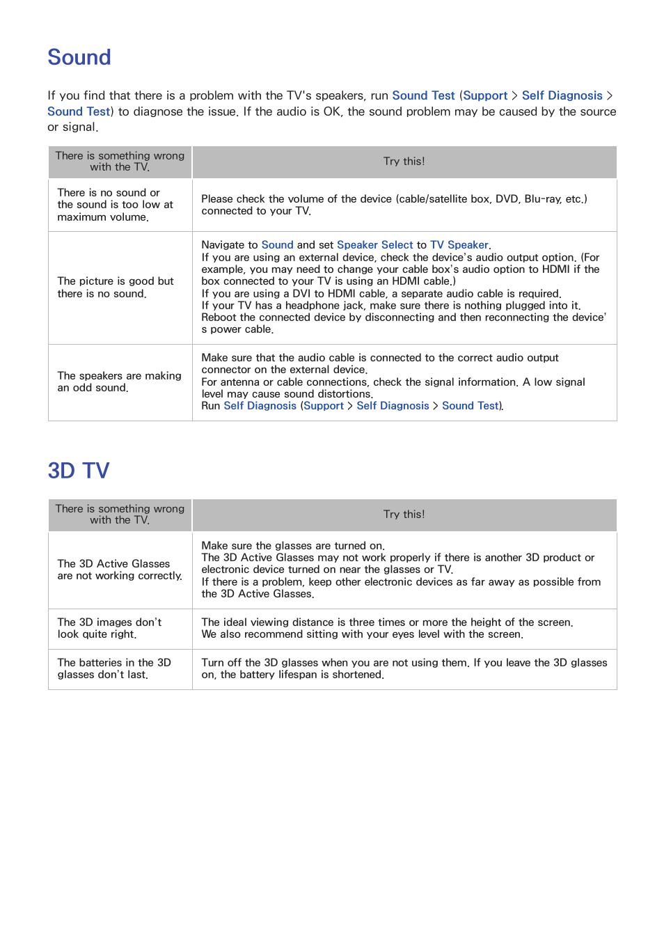 Sound, 3d tv | Samsung UN55F8000AFXZA User Manual | Page 172 / 179