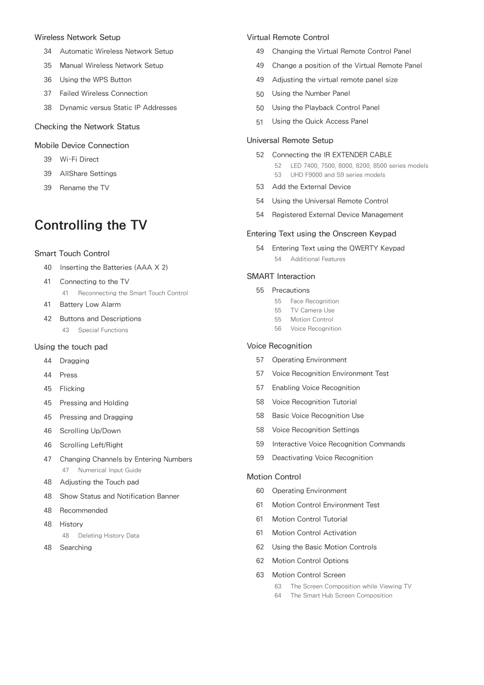 Controlling the tv, Ii iii | Samsung UN55F8000AFXZA User Manual | Page 3 / 179