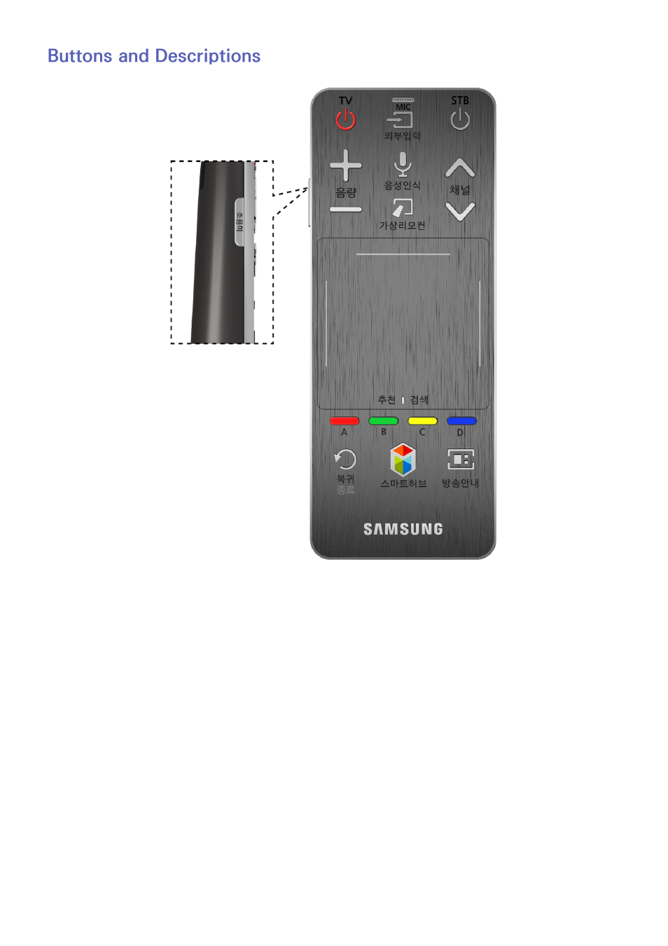 42 buttons and descriptions, Buttons and descriptions | Samsung UN55F8000AFXZA User Manual | Page 49 / 179