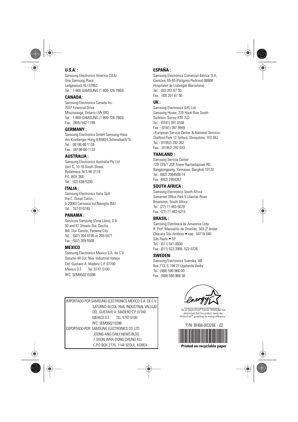 Samsung DP15HS7L-XAZ User Manual | Page 16 / 16
