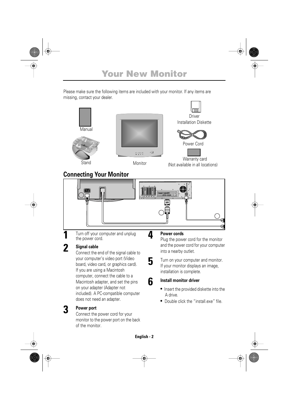 Your new monitor | Samsung DP15HS7L-XAZ User Manual | Page 4 / 16
