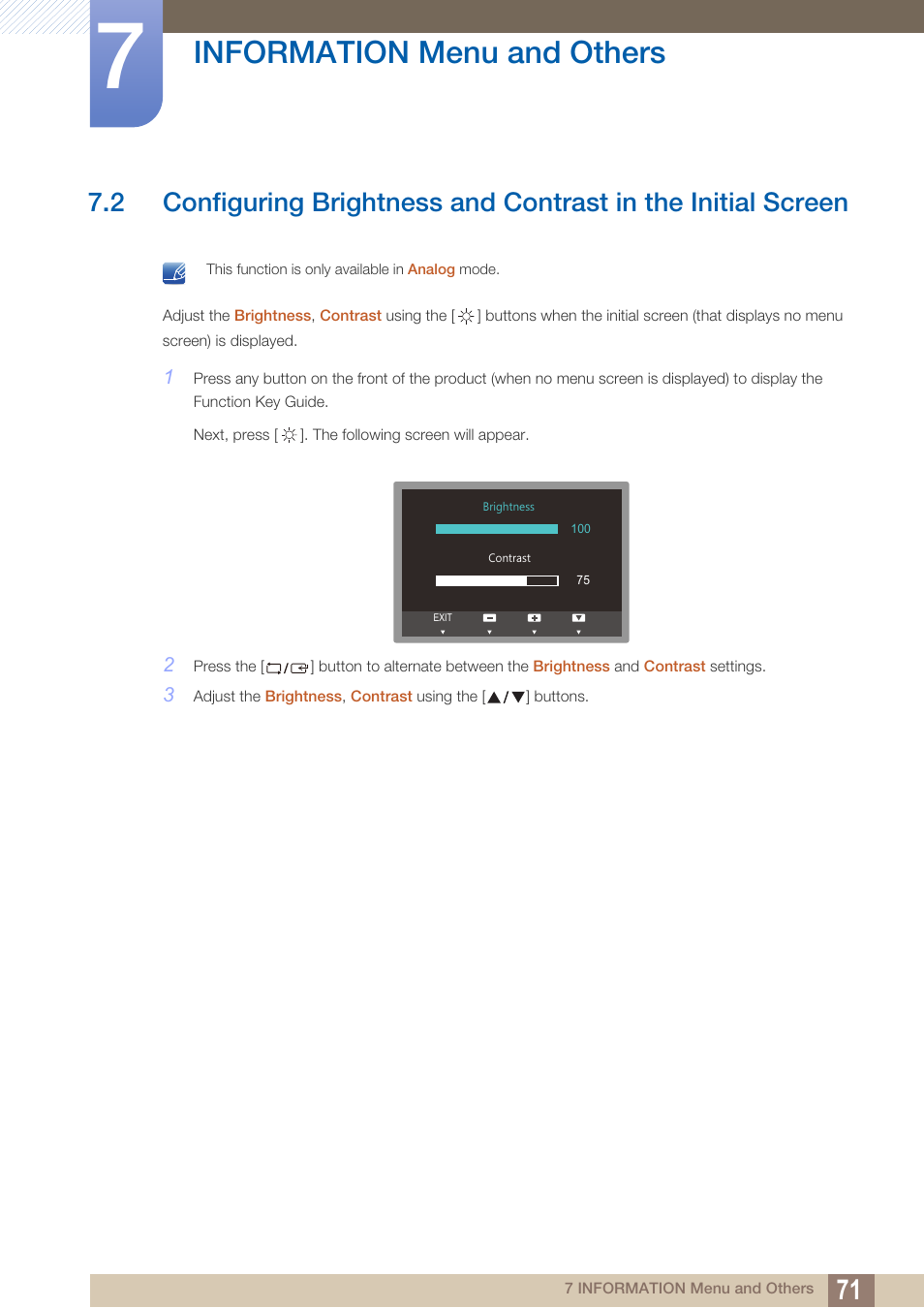 Information menu and others | Samsung LS24C370HL-ZA User Manual | Page 71 / 98