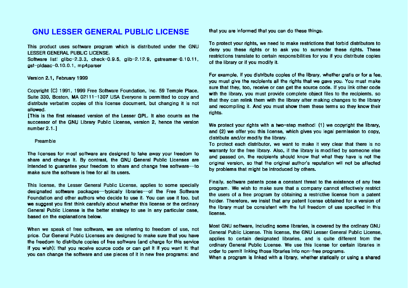 Gnu lesser general public license | Samsung SMX-F43BN-XAC User Manual | Page 6 / 18