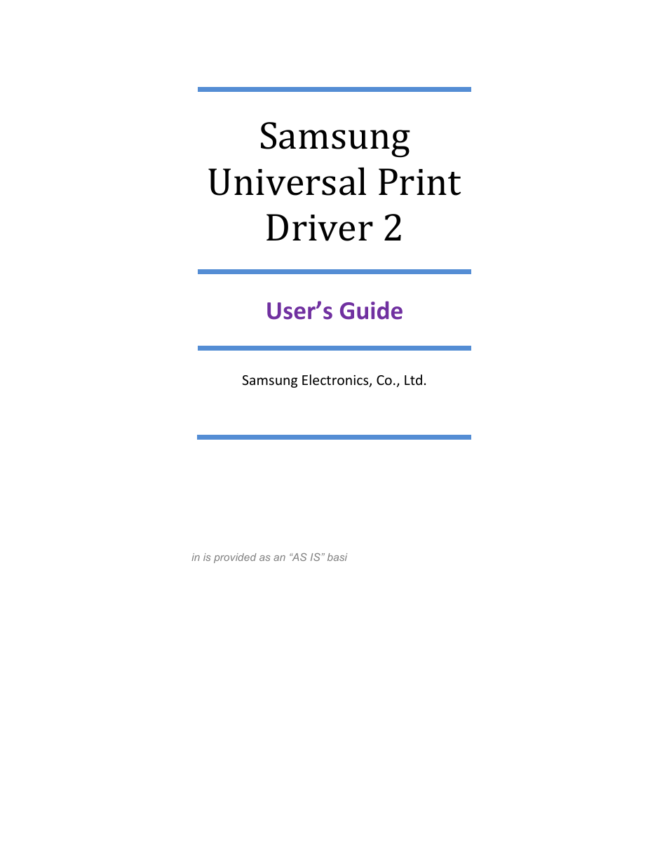 Samsung Universal Print Driver 2 User Manual | 15 pages