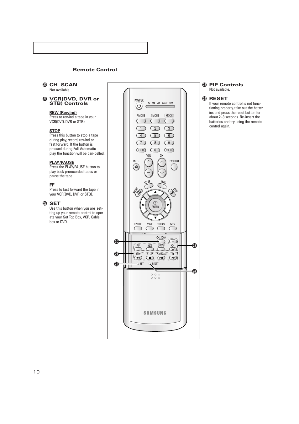 Samsung TXP2728X-XAC User Manual | Page 10 / 64