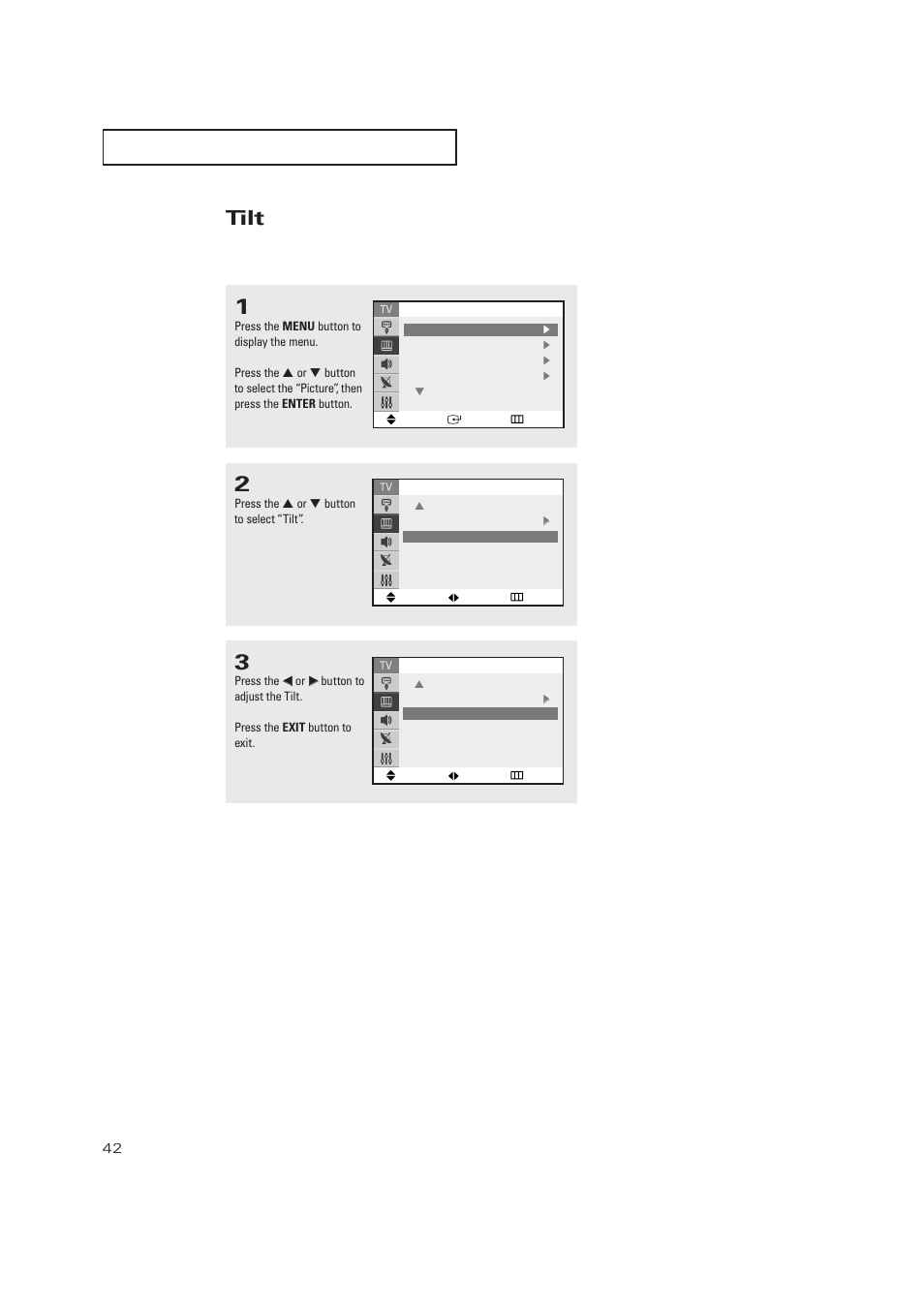 Tilt | Samsung TXP2728X-XAC User Manual | Page 42 / 64