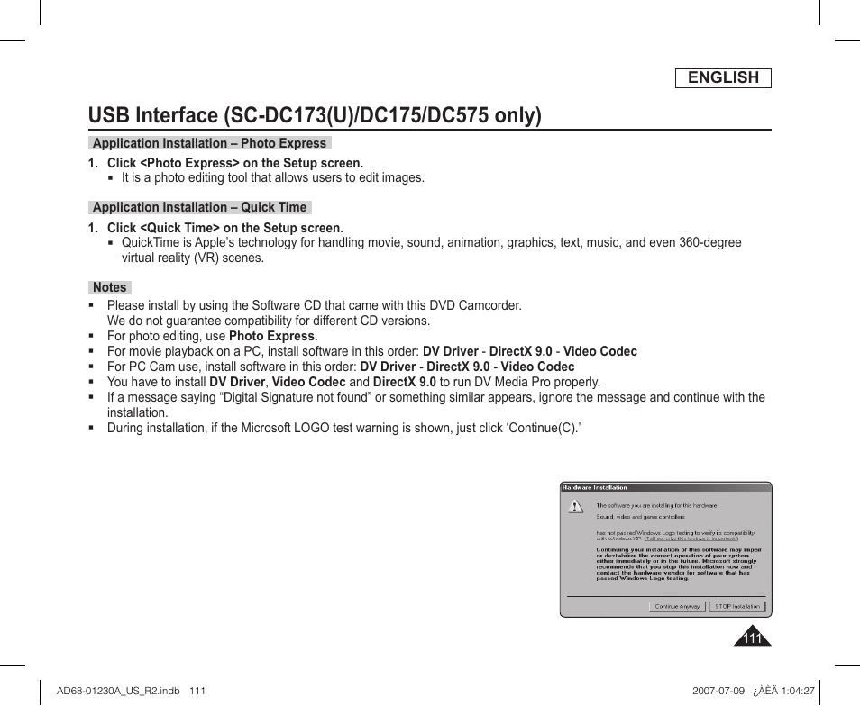 Samsung SC-DC575-XAA User Manual | Page 111 / 128