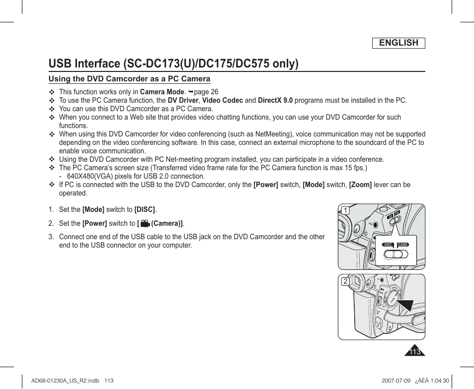 Samsung SC-DC575-XAA User Manual | Page 113 / 128