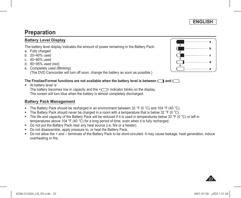 Preparation | Samsung SC-DC575-XAA User Manual | Page 23 / 128