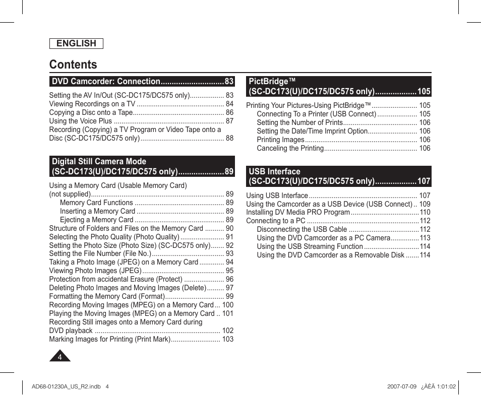 Samsung SC-DC575-XAA User Manual | Page 4 / 128