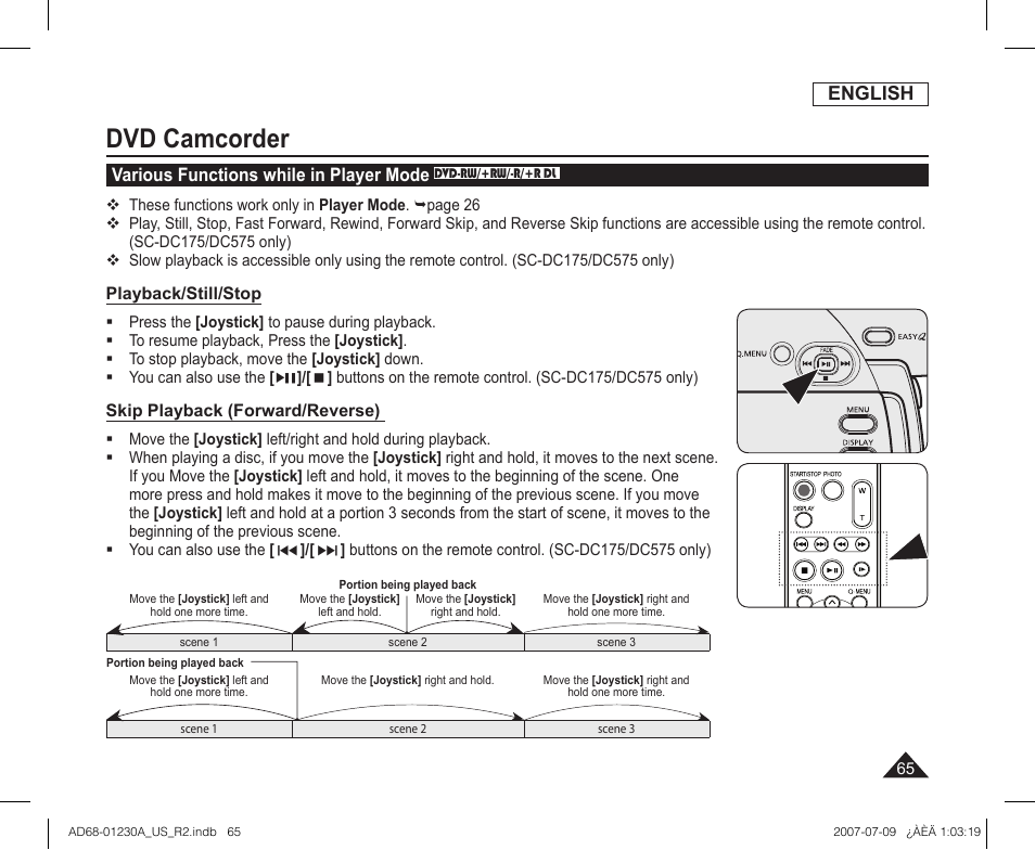 Dvd camcorder | Samsung SC-DC575-XAA User Manual | Page 65 / 128