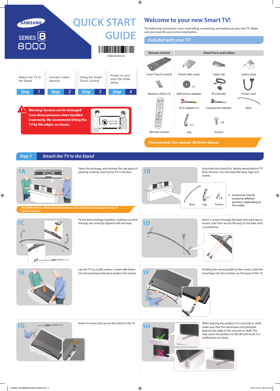 Samsung UN55F8000BFXZA User Manual | 2 pages