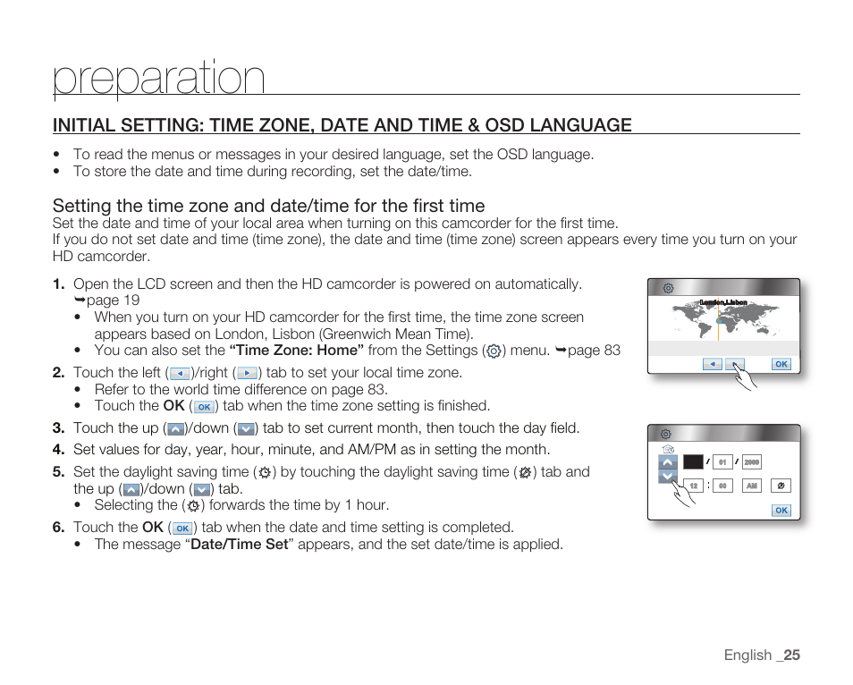 Preparation | Samsung HMX-H105BN-XAA User Manual | Page 39 / 147