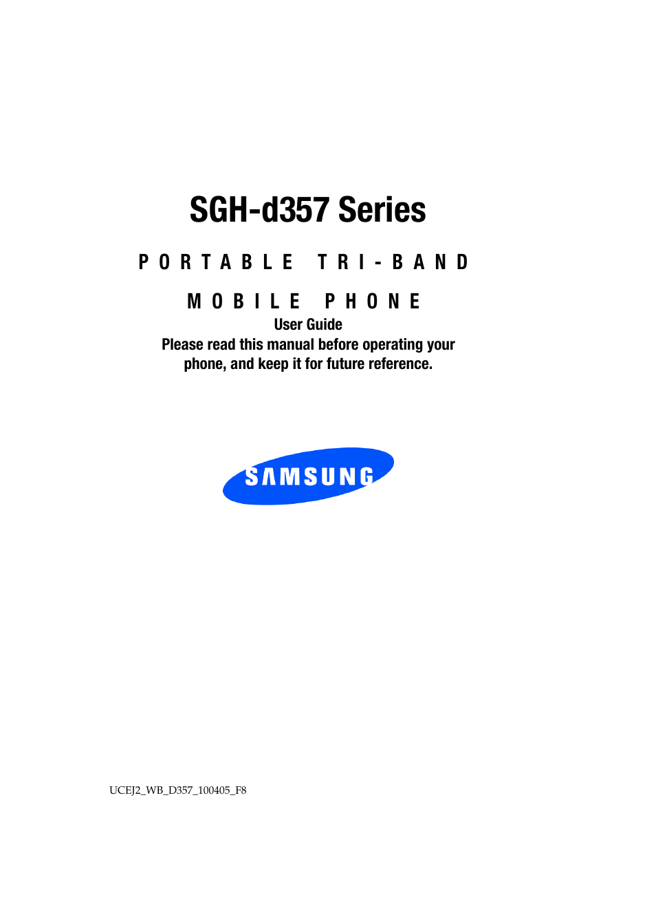 Samsung SEGD357MSACIN User Manual | 210 pages
