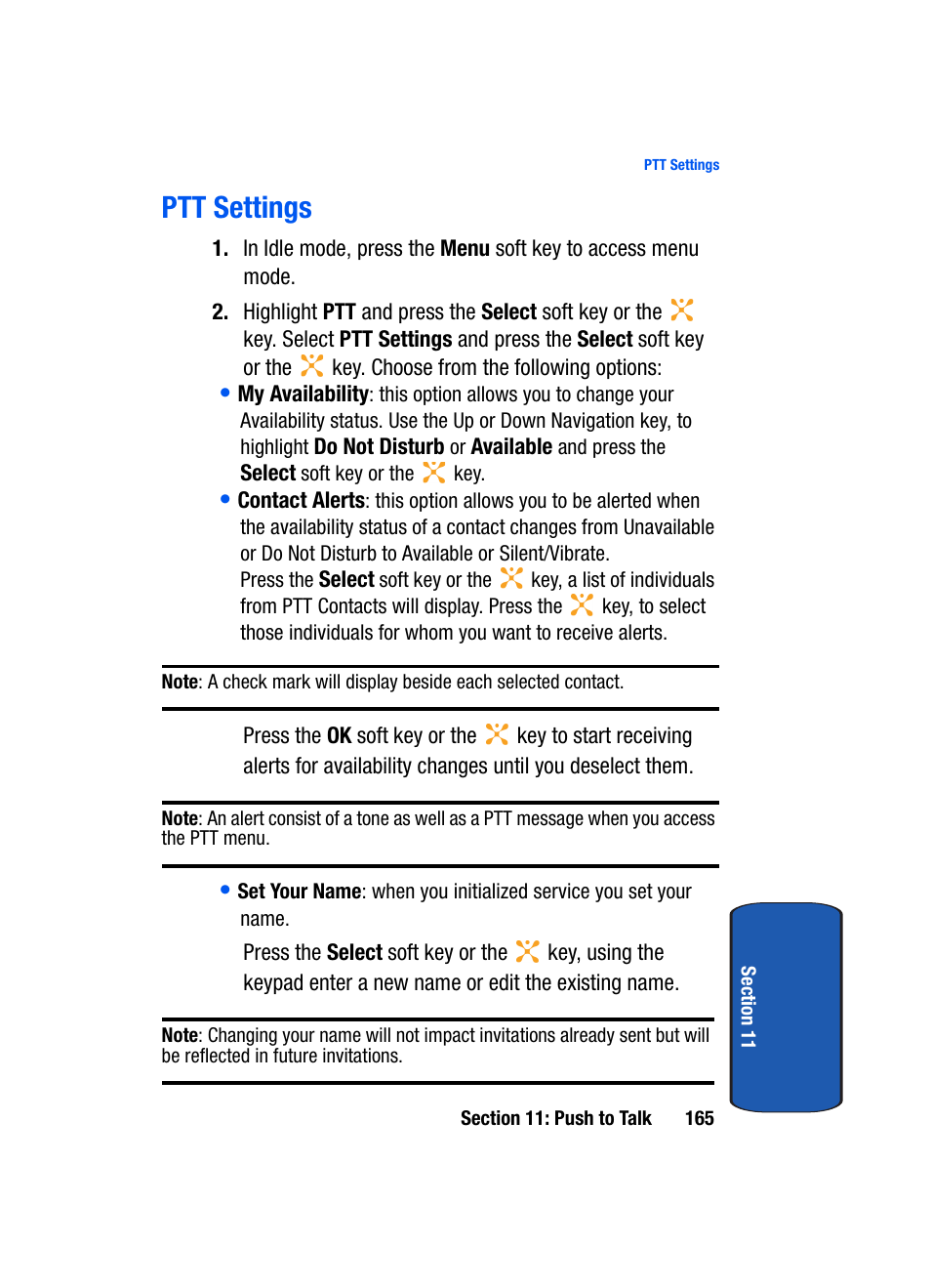 Ptt settings | Samsung SEGD357MSACIN User Manual | Page 169 / 210