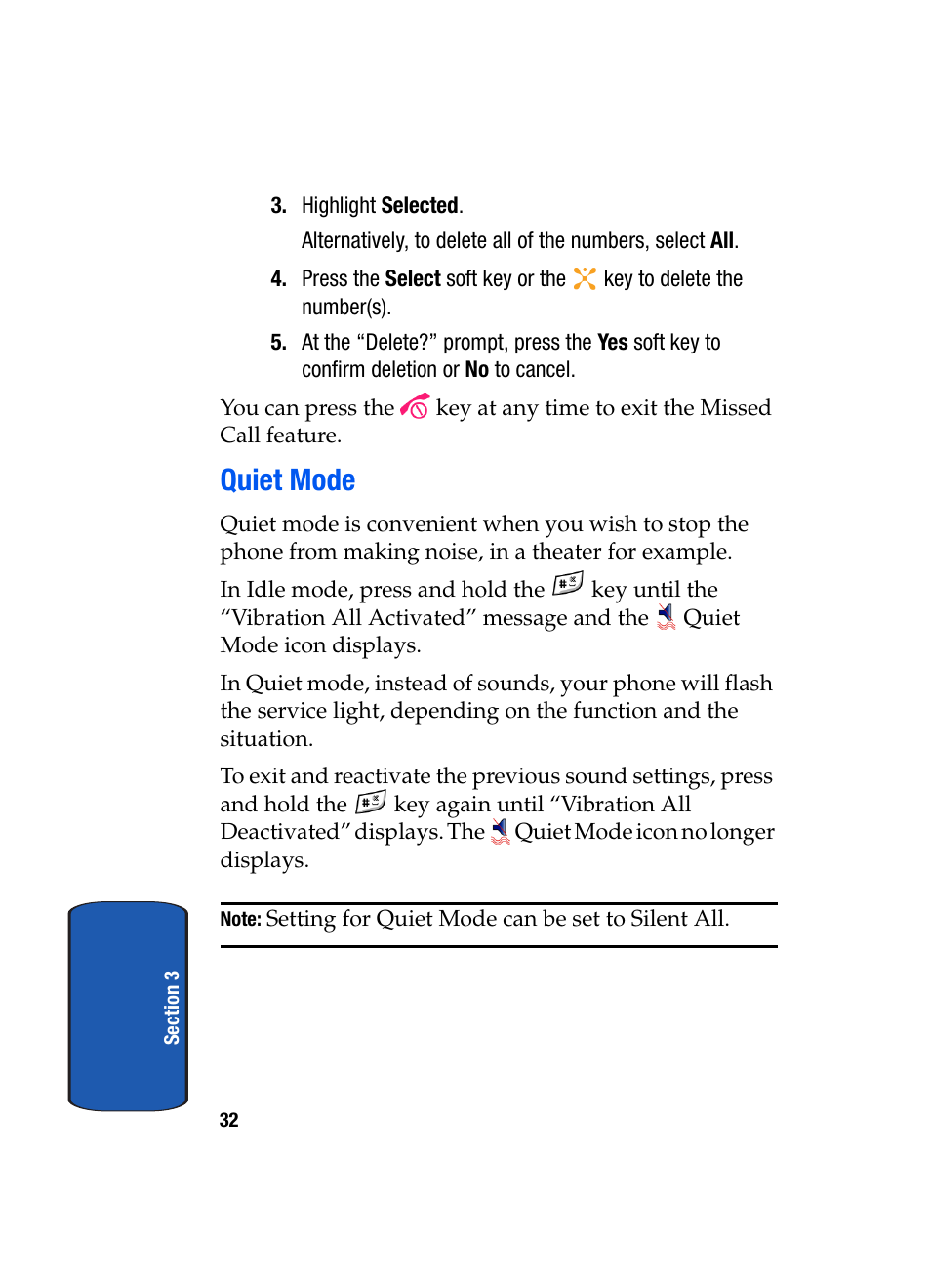 Quiet mode | Samsung SEGD357MSACIN User Manual | Page 36 / 210