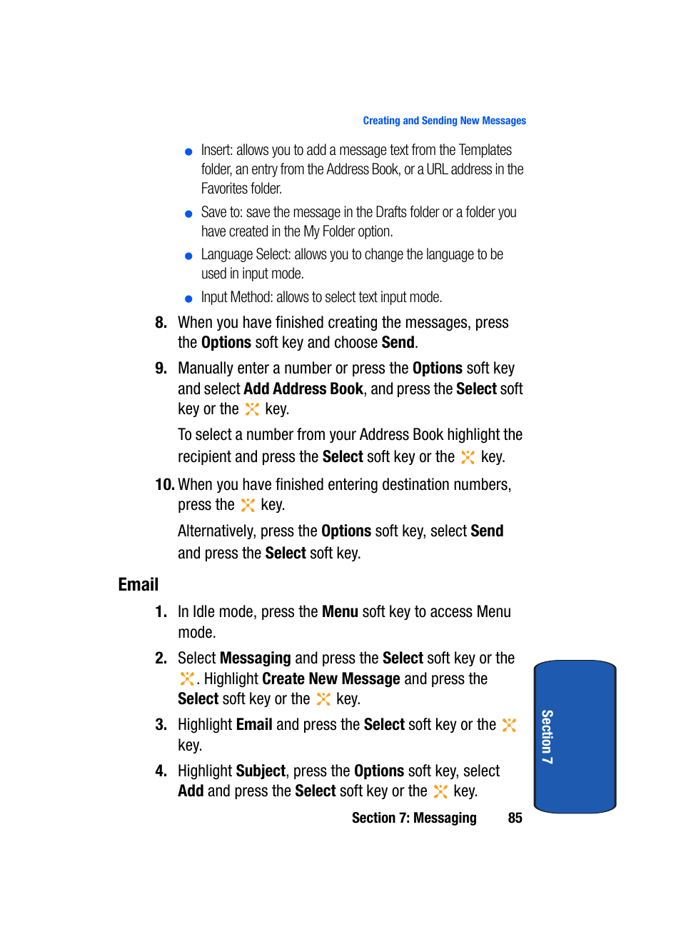 Email | Samsung SEGD357MSACIN User Manual | Page 89 / 210