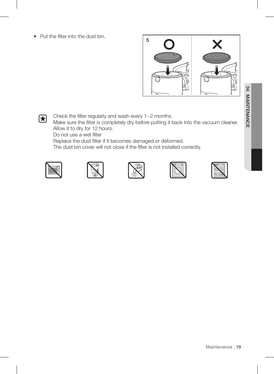 Samsung VU12F40SBBT-AA User Manual | Page 19 / 84