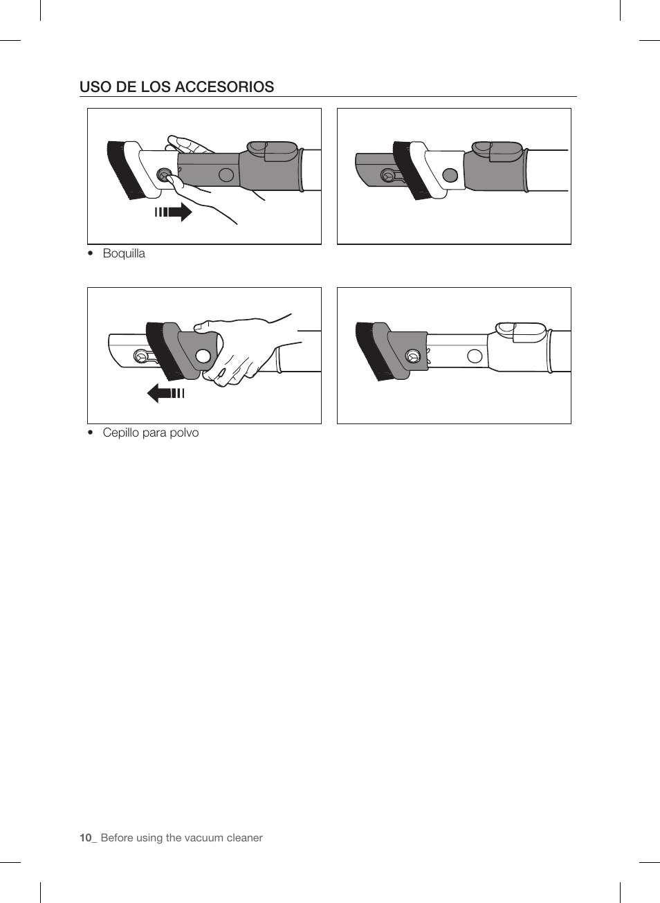 Uso de los accesorios | Samsung VU12F40SBBT-AA User Manual | Page 66 / 84